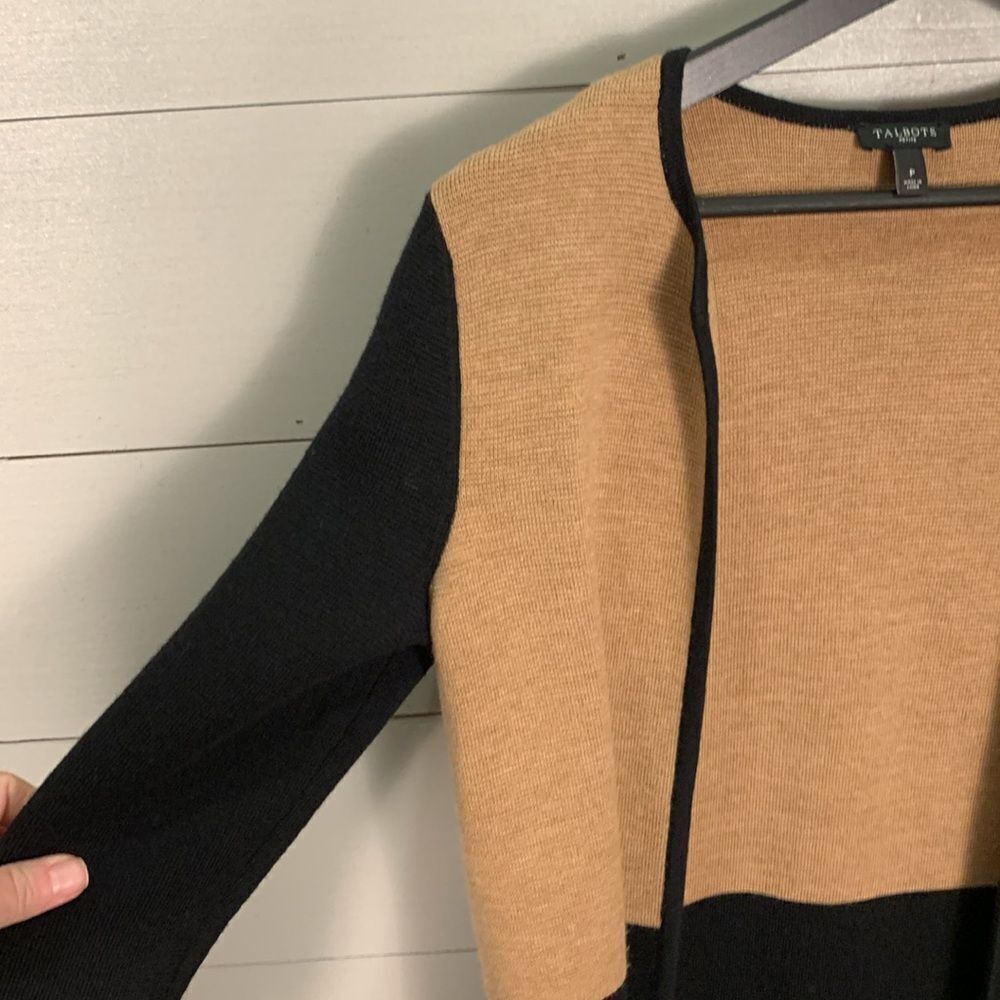 Talbots Open Front Longline Wool Blend Color Bloc… - image 4